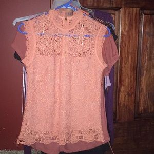 Blouse. Never worn. Peach in color